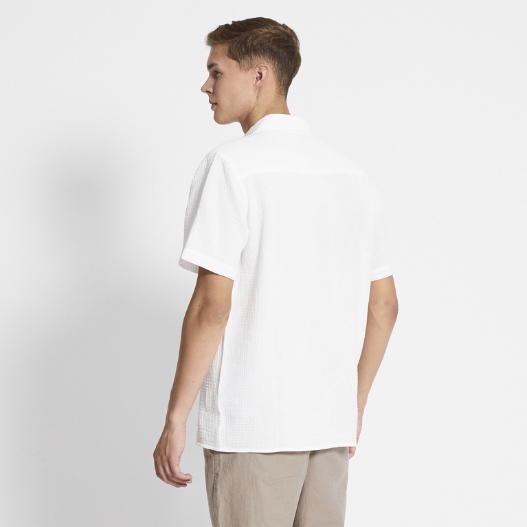 Short sleeve shirt "Isak Muslin" White